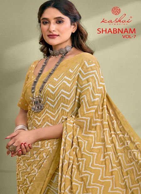 Shabnam Vol 7 By Kashvi Printed Daily Wear Sarees Wholesale In India Catalog